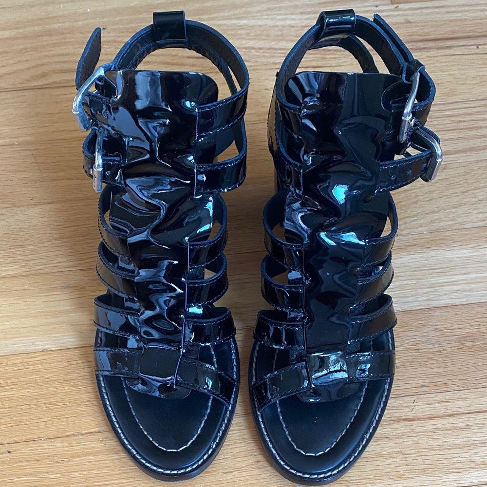 Donald J. Pliner Black Patent Leather Sandals